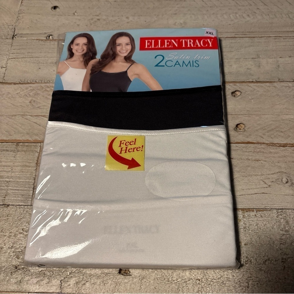 Ellen Tracey 2 Satin Trim Camis Women’s Sz XXL 20-22 Ultra Soft Natural Slimming - Picture 3 of 12